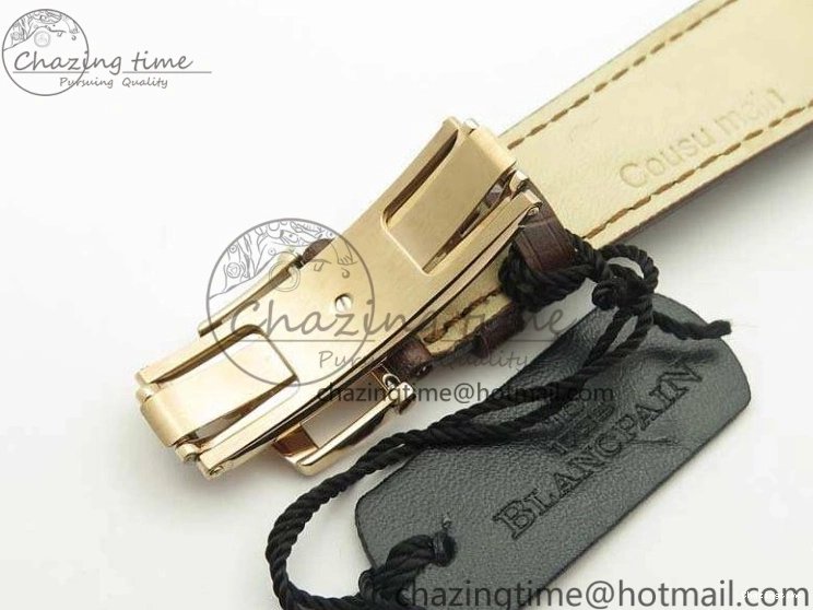 0824 Villeret 6651 RG ZF 1:1 Best Edition White Dial On Brown Leather Strap A ComfortFit 8097